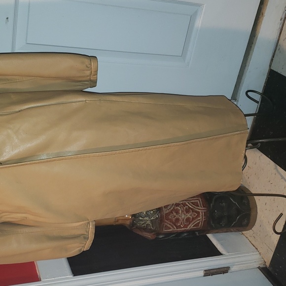 💘🖤💘 KENNETH COLE BLACK LABEL NY LEATHER SHEARLING LAMB TAN COAT JACKET - Picture 3 of 12